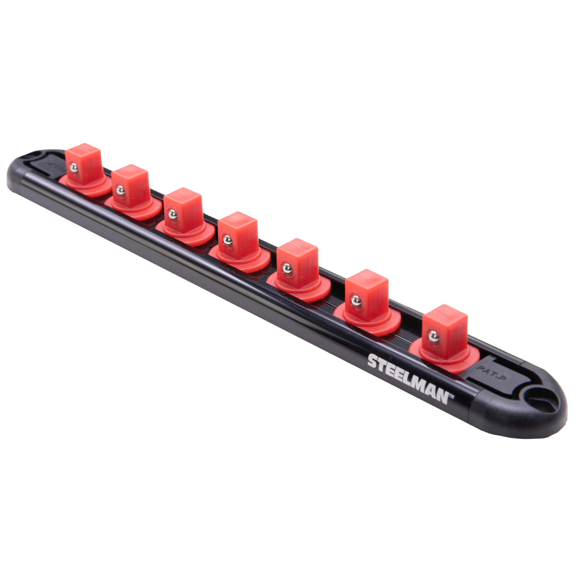 STEELMAN 3/8-Inch Drive 7-Piece Aluminum Socket Storage Rail, 9.5-Inch Length, Model# 60737